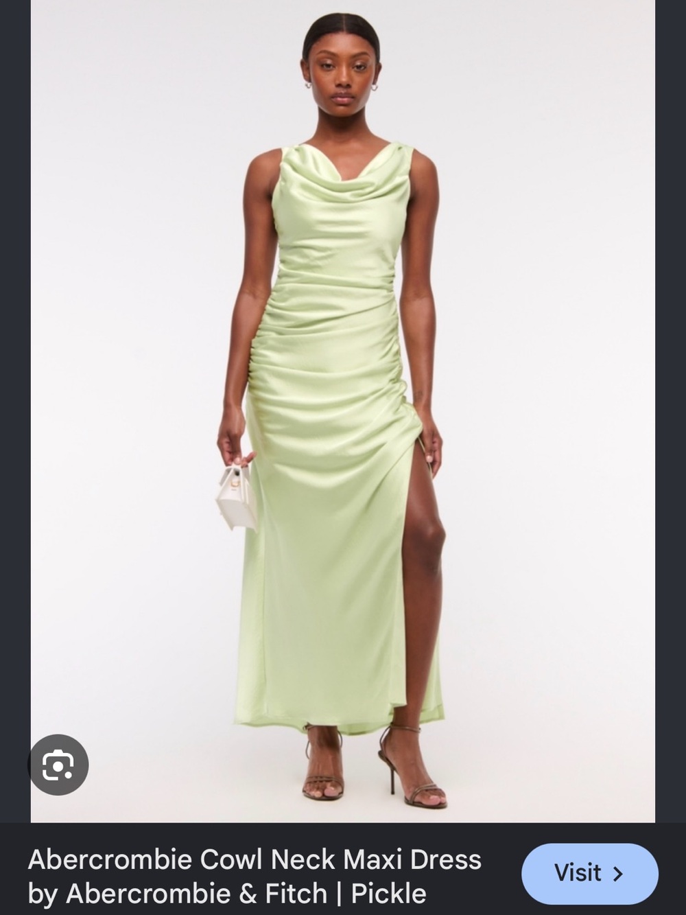 Abercrombie Pickle Green Cowl Neck Maxi Dress